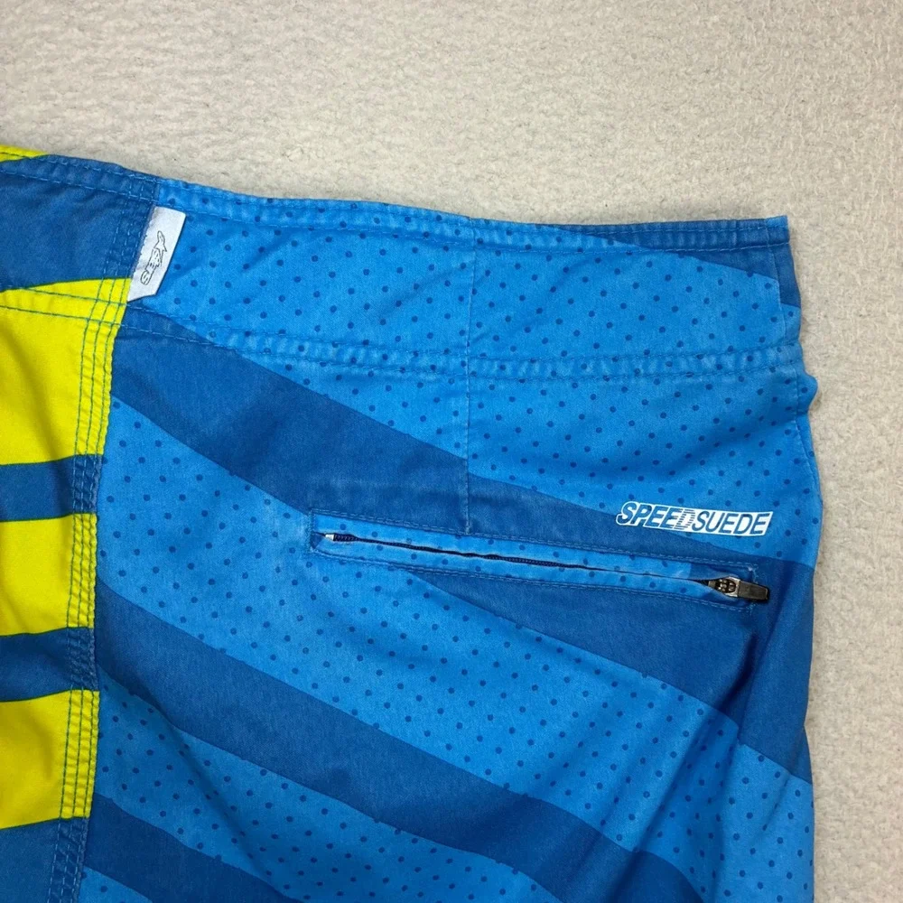 Alpinestars Board Short Men 30x12 Blue Yellow Performer Surf Moto Swim Trunk Y2K